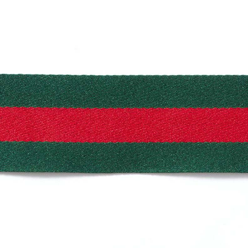 Tkaná stuha Proužky [40 mm] – zelená/červená,  image number 1