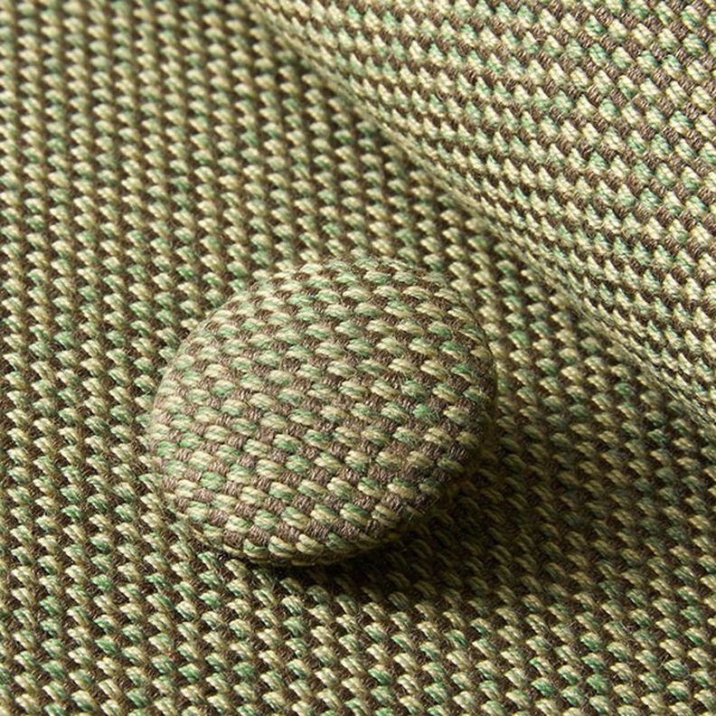 Potažený knoflík - Dekorační látka pro venkovní použití Agora Bruma - světle olivová,  image number 2