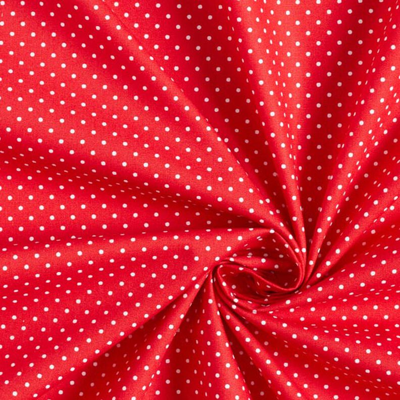 Bavlněný popelín Malé puntíky – červená/bílá,  image number 5