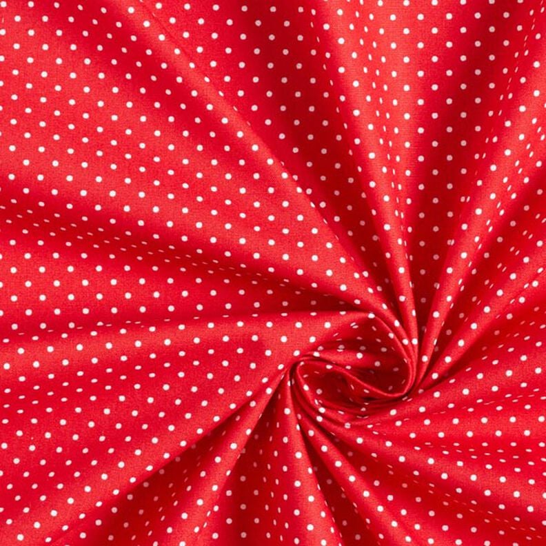 Bavlněný popelín Malé puntíky – červená/bílá,  image number 5