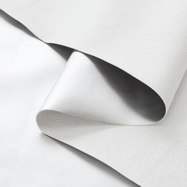 Čalounická látka Imitace kůže třpytivé – stříbrná metalická,  image number 7