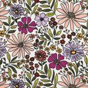 Bavlněný žerzej Moře květin | Poppy Fabrics – vlněná bílá/šeříková, 