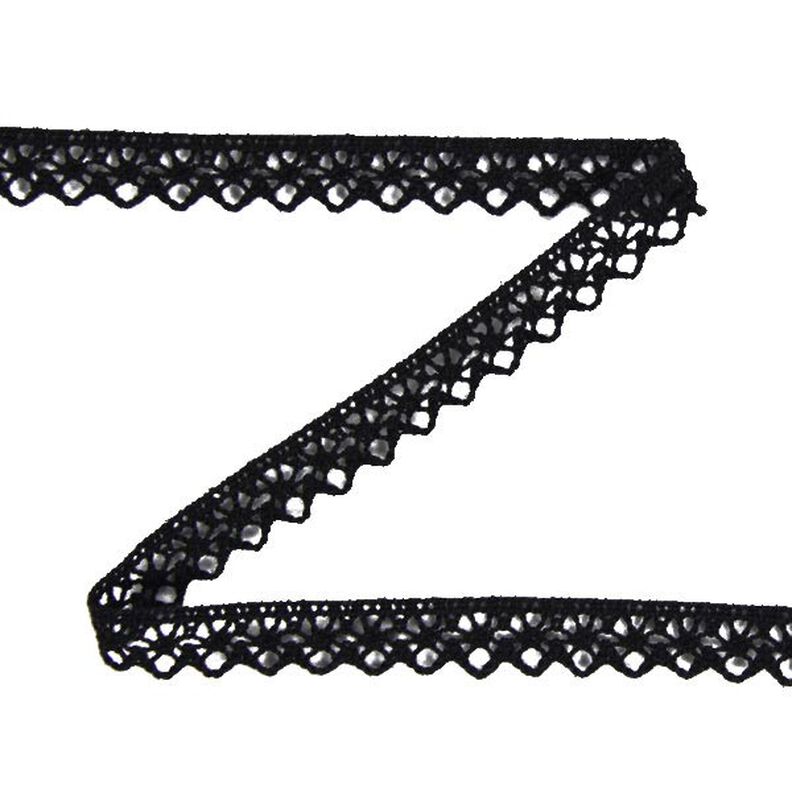 Paličkovaná krajka (13 mm) 17 – černá,  image number 1