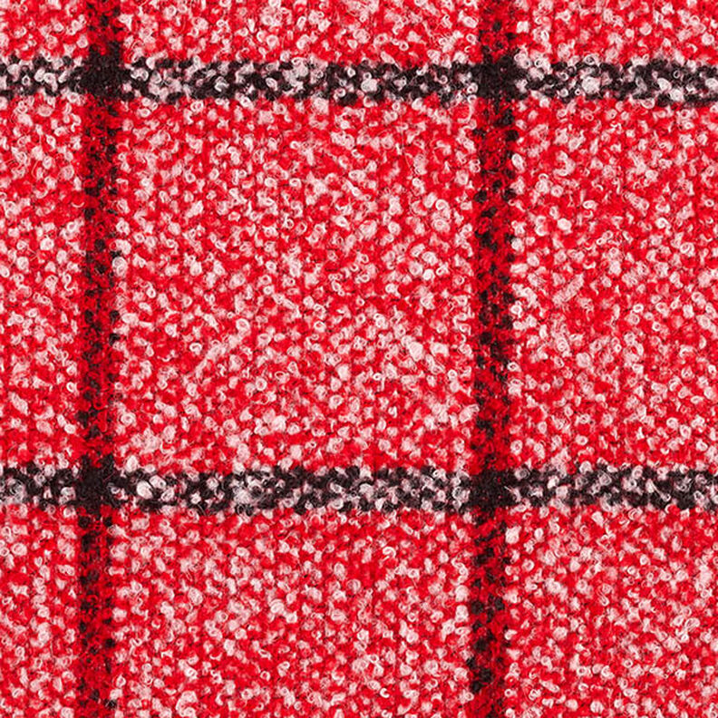 Kabátovina Bouclé Karo – červená,  image number 1