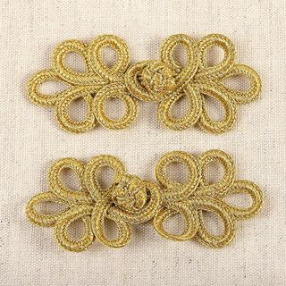 Kovová spona prýmkem [ 3 x 8 cm ] – zlatá kovový, 