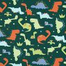Letní teplákovina Dinosauři | Poppy Fabrics – modrá jedle/světle zelená,  thumbnail number 1