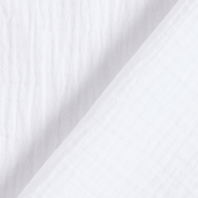 Mušelín / dvojitá mačkaná tkanina – bílá,  image number 4