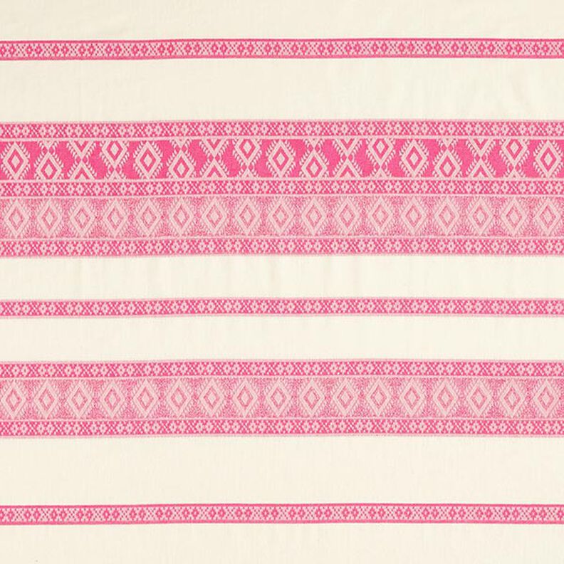 Bavlněná látka se vzorem kosočtverců – vlněná bílá/pink,  image number 1