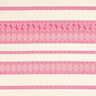Bavlněná látka se vzorem kosočtverců – vlněná bílá/pink,  thumbnail number 1