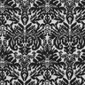 Žakárový žerzej s ornamenty – stříbrná metalická/černá,  thumbnail number 1