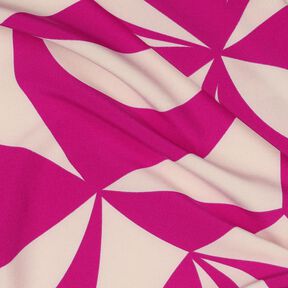 Strečová látka na halenku s geometrickým vzorem | Poppy Fabrics – purpurová/cashew (béžová), 