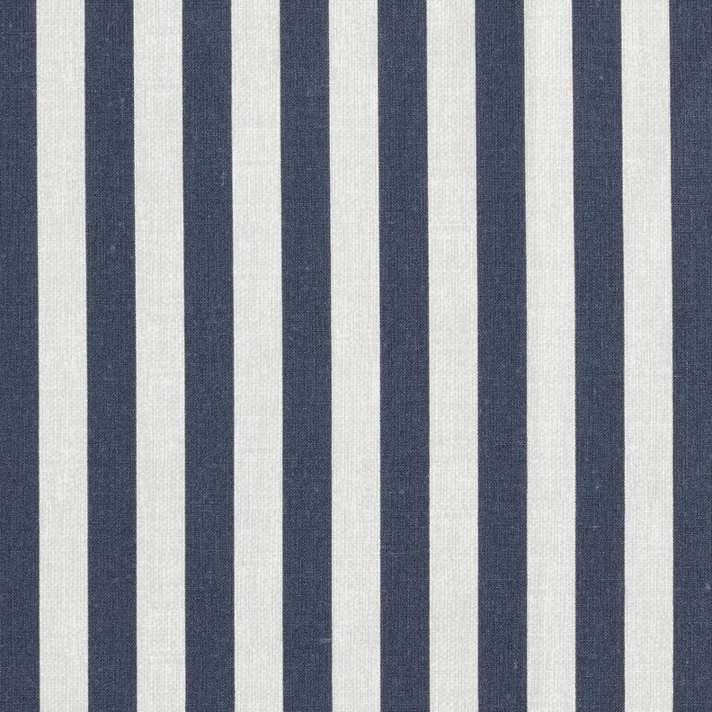 Bavlněná látka Kreton Námořní pruhy – černomodrá/taupe (šedohnědá), image number 1