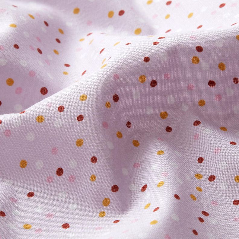 Bavlněná látka Kreton Puntíky – pastelově fialová,  image number 2