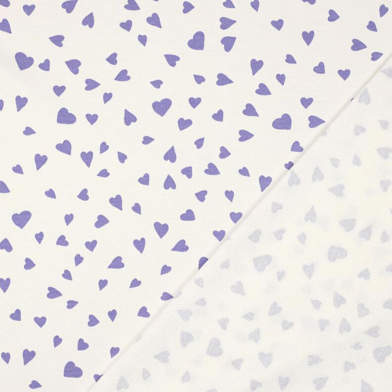 Letní teplákovina Srdíčka | Poppy Fabrics – slonová kost/šeříková,  image number 3