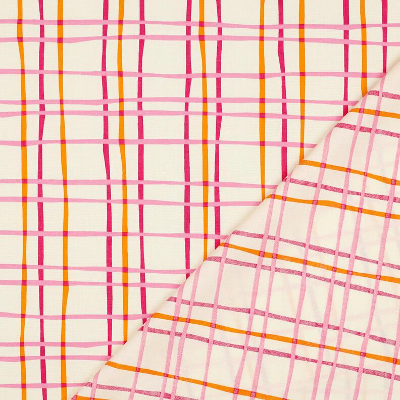 Bavlněný popelín Zvlněná kostka | Poppy Fabrics – kremová/růžová,  image number 4