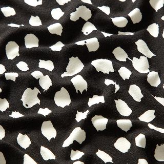 Viskózový žerzej Leopardí puntíky – černá/bílá, 
