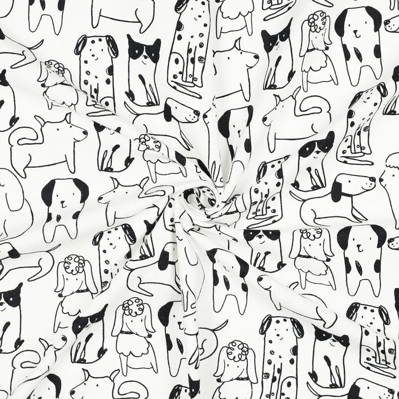 Bavlněný flanel Psi | Poppy Fabrics – bílá/černá,  image number 3