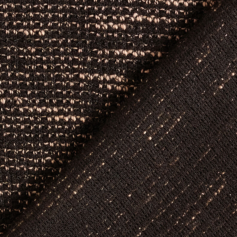 Pletený melanžový úplet bouclé – černá/béžová,  image number 4