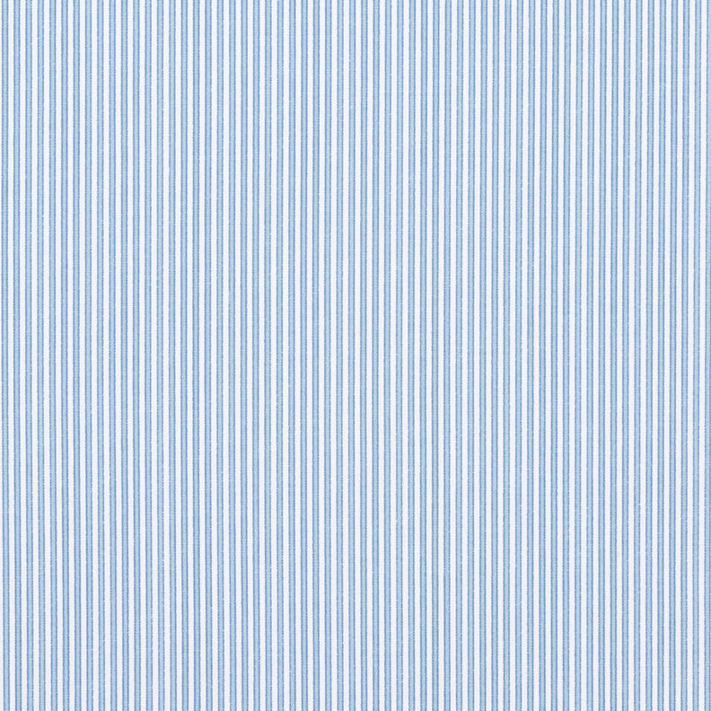 Strečová látka na košile úzké proužky – bílá/světle modra,  image number 1