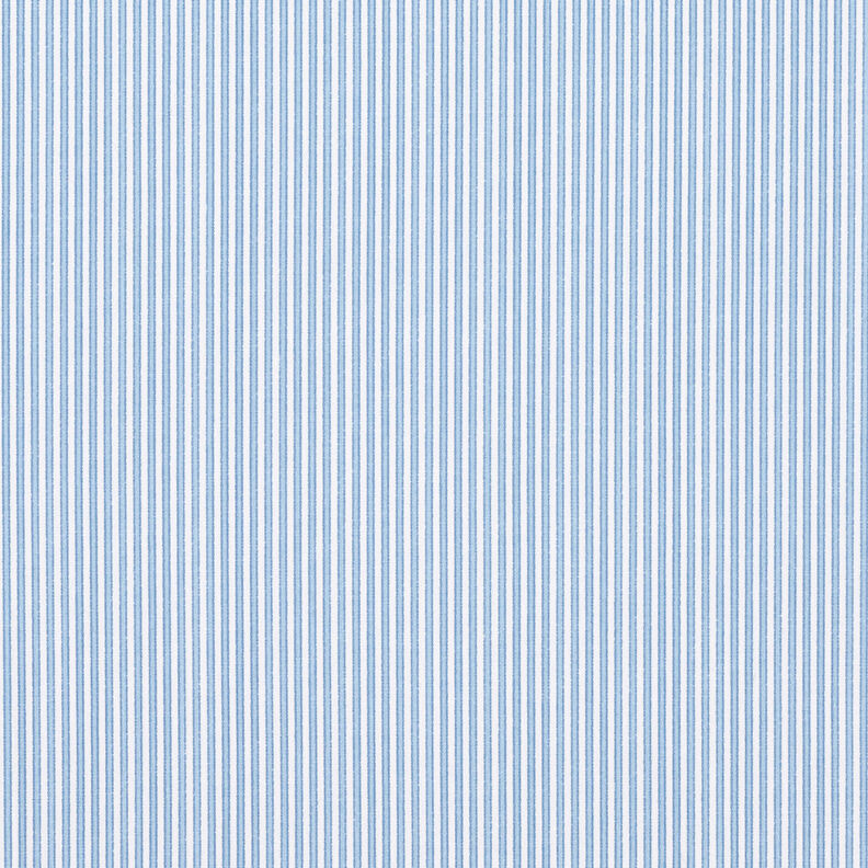 Strečová látka na košile úzké proužky – bílá/světle modra,  image number 1