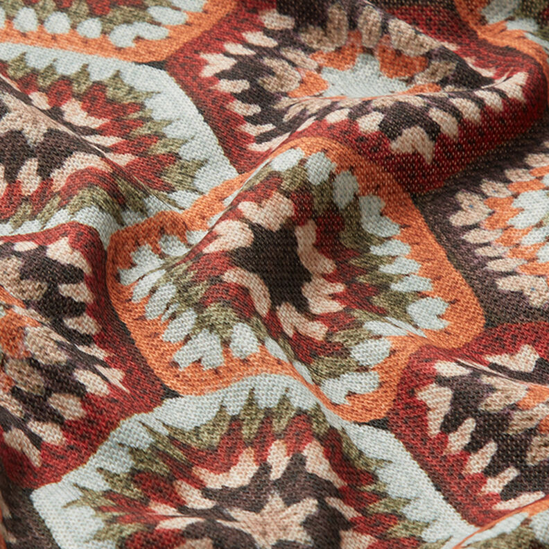 Jemná pletenina s háčkovaným vzhledem – červená/světle modra,  image number 2