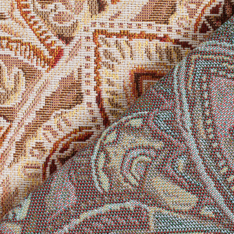 Dekorační látka Gobelín Jemná mandala – vlněná bílá/bronzová,  image number 4