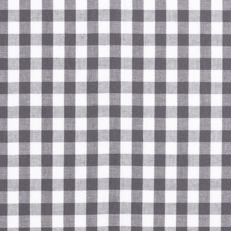 Bavlněná látka Vichy károvaná 1 cm – perlově šedá/bílá,  image number 1