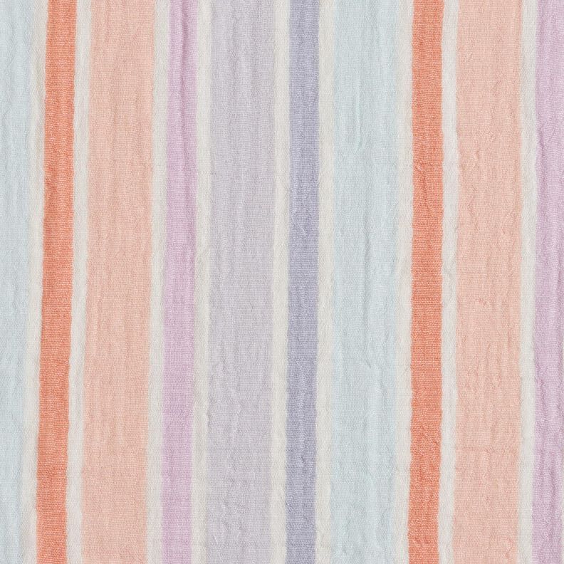 Mušelín / dvojitá mačkaná tkanina barevné pruhy příze | Poppy Fabrics – vlněná bílá/mix barev, image number 1