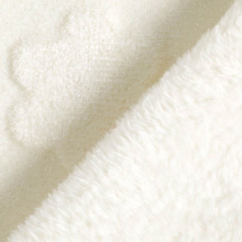 Hebký fleece Hvězdy a květiny – vlněná bílá,  image number 4