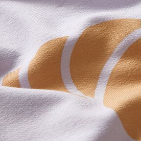 Francouzské froté letní teplákovina Velké croissanty – pastelove šeříková, 