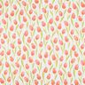 Dekorační látka Polopanama Tulipány – slonová kost/humrová,  thumbnail number 1