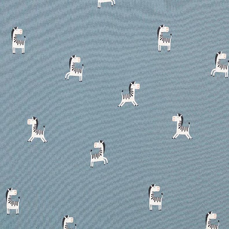 Bavlněný žerzej Veselá zebra – modrošedá,  image number 1