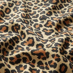 Dekorační látka Bavlněný satén Leopardí vzor – hnědá, 