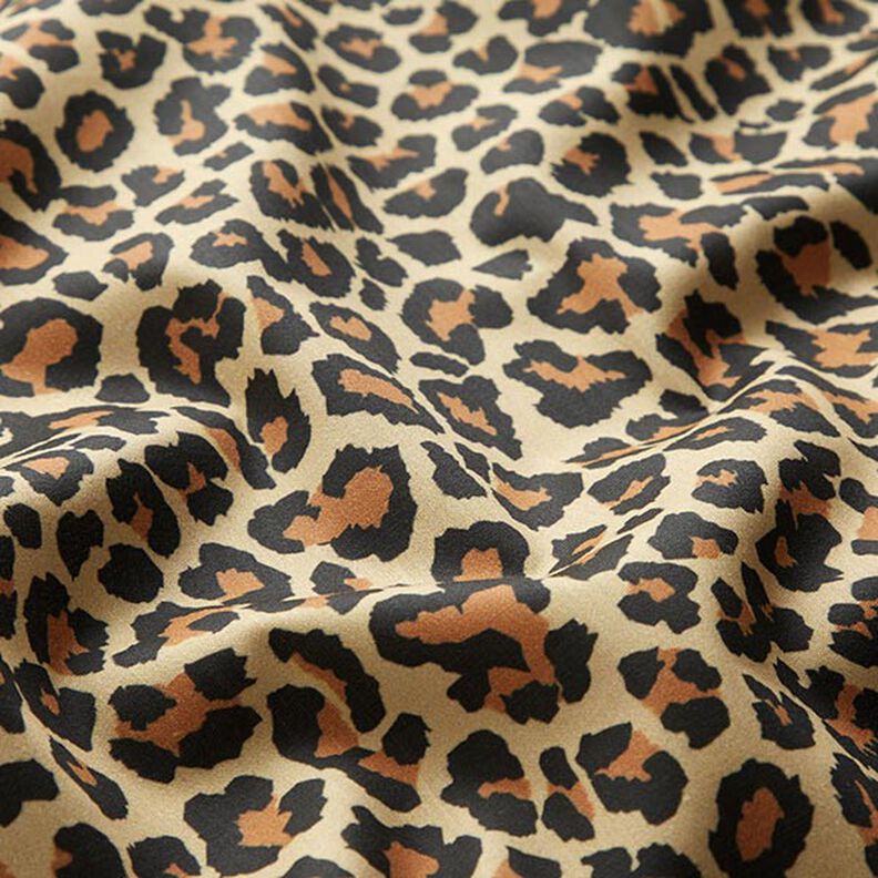 Dekorační látka Bavlněný satén Leopardí vzor – hnědá,  image number 2