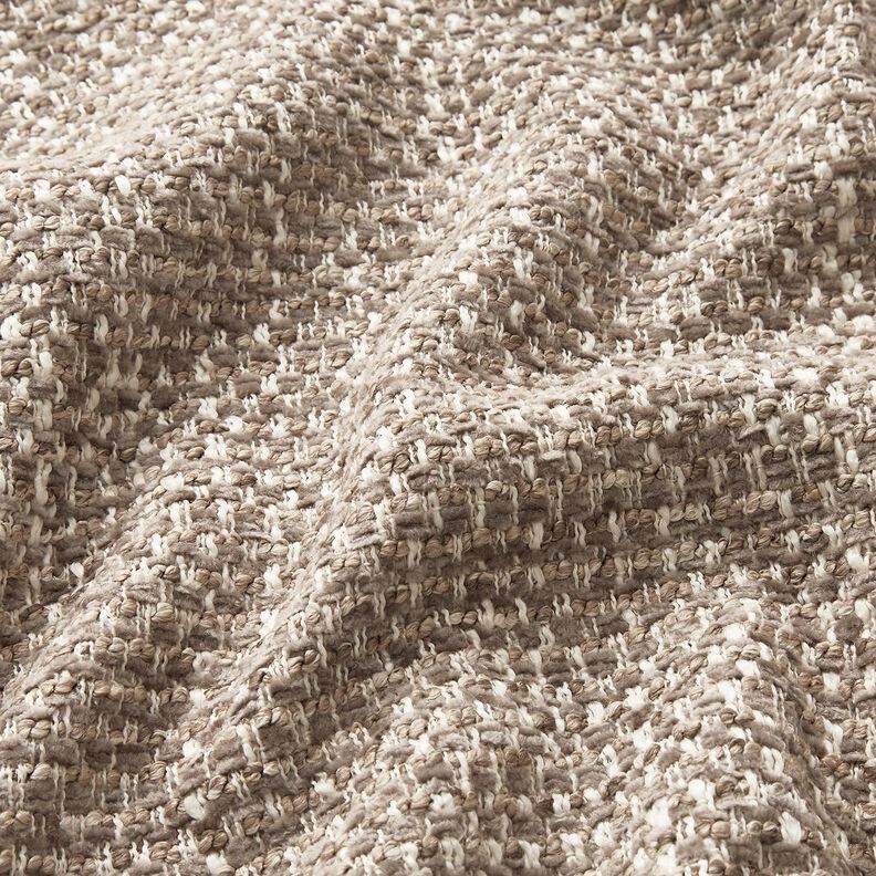 Čalounická látka Barevný bouclé vzhled – tmavá taupe/světle béžová,  image number 2