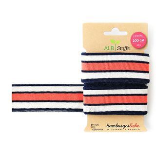 GOTS Bio žakárové stuhy STRIPE ME COLLEGE [200 cm | 3,5 cm] | Albstoffe | Hamburger Liebe, 
