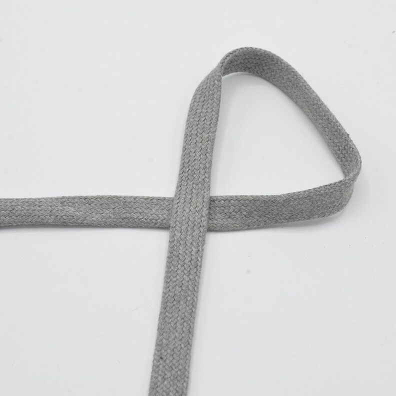 Plochá šňůra Mikina s kapucí Bavlna Melír [15 mm] – světle šedá,  image number 1