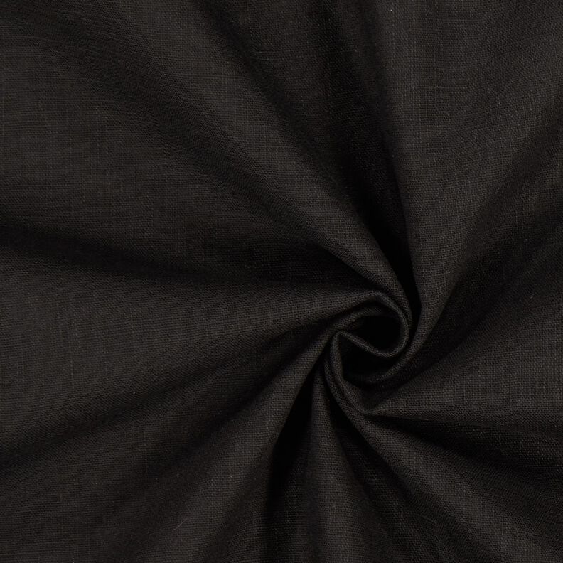 Lněná látka Ramie mix medium – černá, image number 1