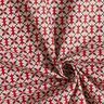 Bavlněná látka Kreton Květinové obklady – burgundská červená/taupe (šedohnědá),  thumbnail number 3