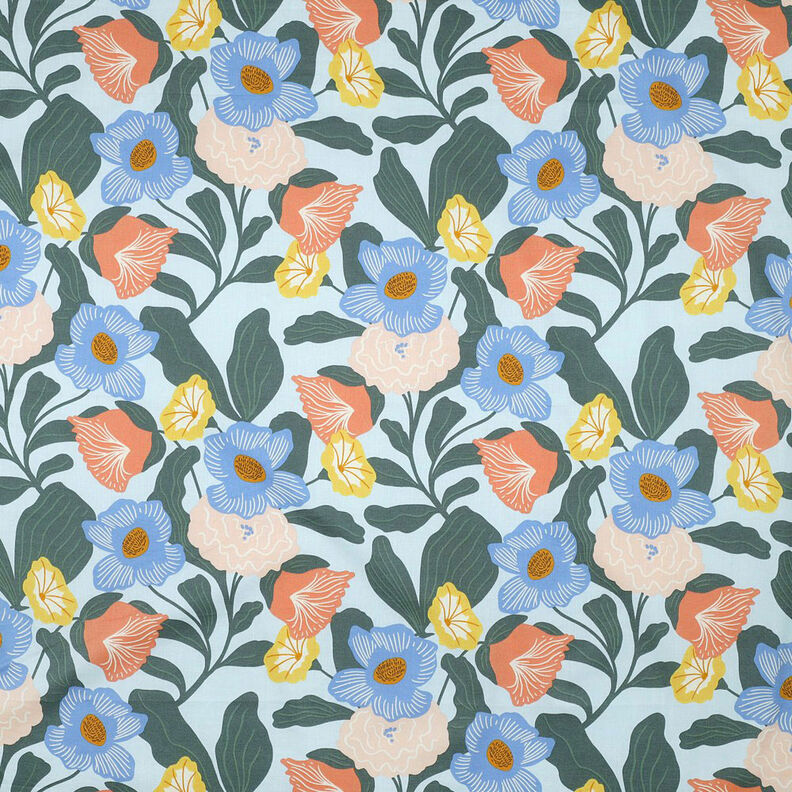 Bavlněný voál svěží květiny | Nerida Hansen – baby modra,  image number 1