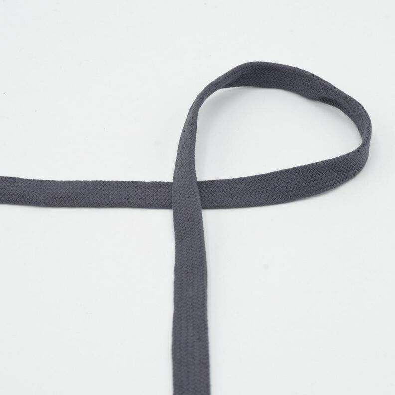 Plochá šňůra Mikina s kapucí Bavlna [15 mm] – černohnědá,  image number 1