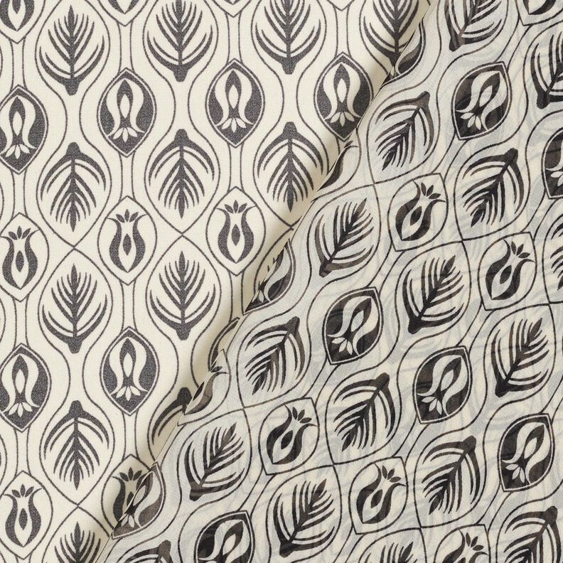 Šifonový vzor ve stylu art deco – černá/bílá,  image number 4