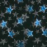 Francouzské froté letní teplákovina Hvězdné variace | Glitzerpüppi – černá/modrá,  thumbnail number 1