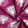 Bavlněný žerzej Kočičí dívka | Glitzerpüppi  – malinová,  thumbnail number 3