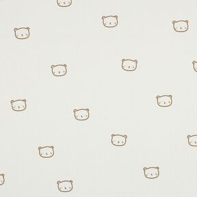 Vaflový žerzej Medvídek | Poppy Fabrics – vlněná bílá/srnčí hnědá, 