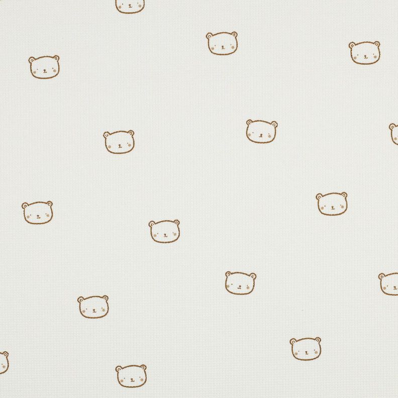 Vaflový žerzej Medvídek | Poppy Fabrics – vlněná bílá/srnčí hnědá,  image number 1