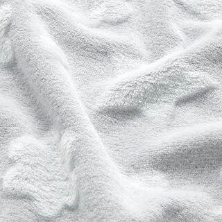 Hebký fleece Hvězdy a květiny – světle šedá, 