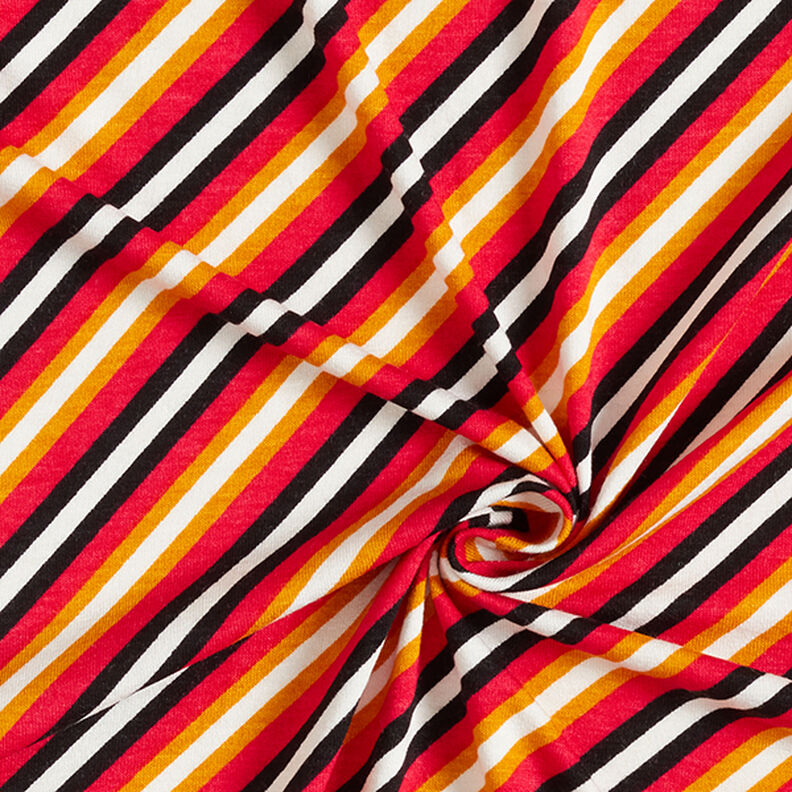 Viskózový žerzej diagonální pruhy – bílá, image number 3