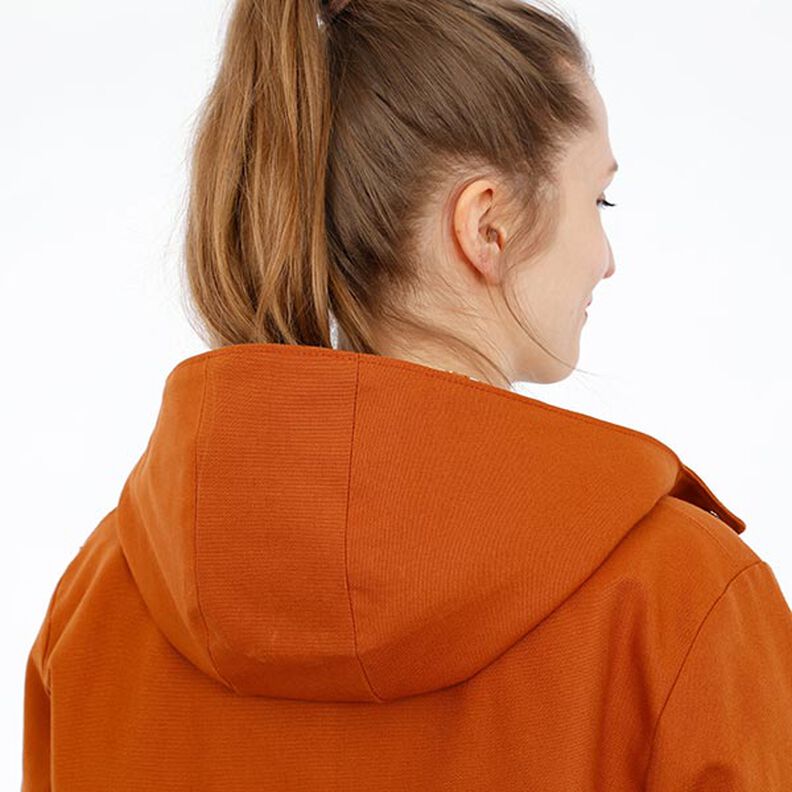 FRAU KARO – podšitá parka s kapucí a nakládanými kapsami, Studio Schnittreif | XS - XXL,  image number 4