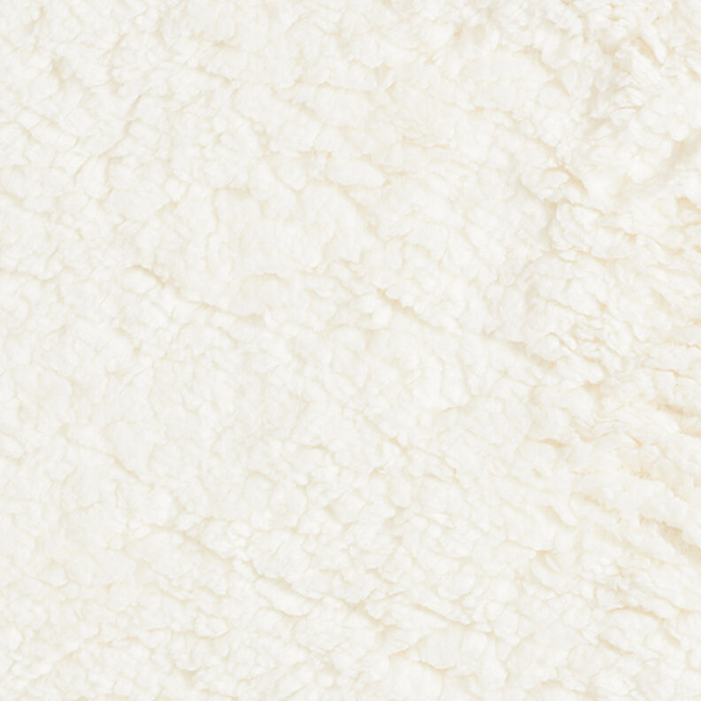 Materiál sherpa jednobarevný – vlněná bílá,  image number 1